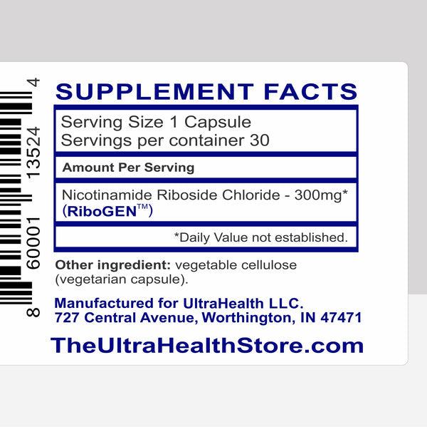 NR 30J ENTERIC (100%  RiboGEN™) - Ultra-Purity Pharmaceutical Grade nicotinamide riboside - 300mg